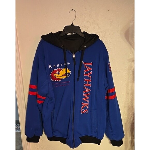 KANSAS JAYHAWKS MEN'S REVERSIBLE HEAVY WEIGHT JACKET SIZE XXL - Picture 10 of 10